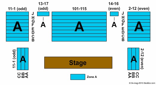 Daryl Roth Theatre End Stage Zone Seating Chart